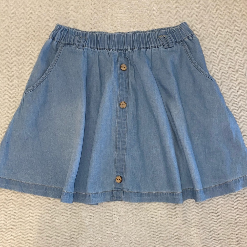 Reserved flowy jean skirt